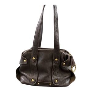 Salvatore Ferragamo Leather Tote Bag Shoulder Bag Black Gancini Made in Italy